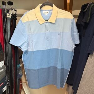 Lacoste Men's Polo Shirt - Blue and Cream